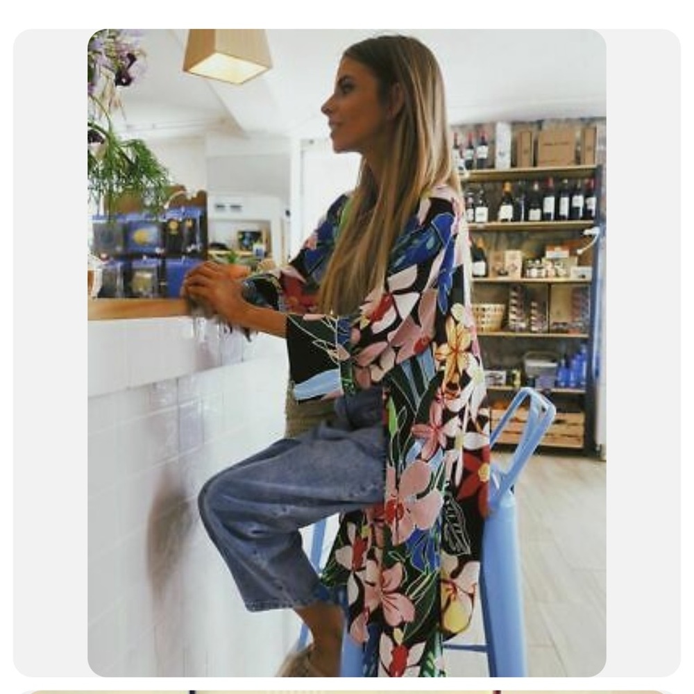 ZARA TROPICAL PRINT OVERSHIRT KIMONO Size S - Picture 10 of 10
